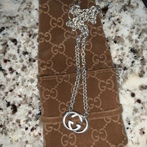 Gucci double g sterling silver necklace